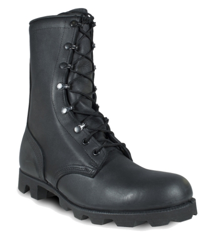 Picture of Black All-Leather Combat Boot with Panama Sole