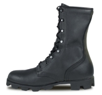 Picture of Black All-Leather Combat Boot with Panama Sole